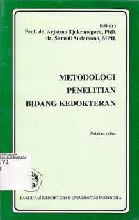 Image of Metodologi Penelitian Bidang Kedokteran